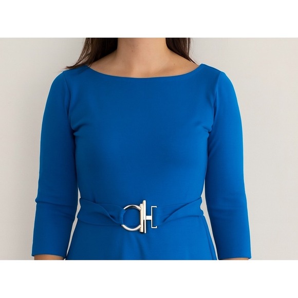 Kenar Women's Blue shirt 3/4 Sleeve Belted Casual - Picture 1 of 6